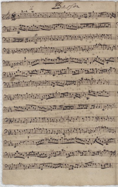 The Bassoon Part for the Cantata BWV 140 by Johann Sebastian Bach